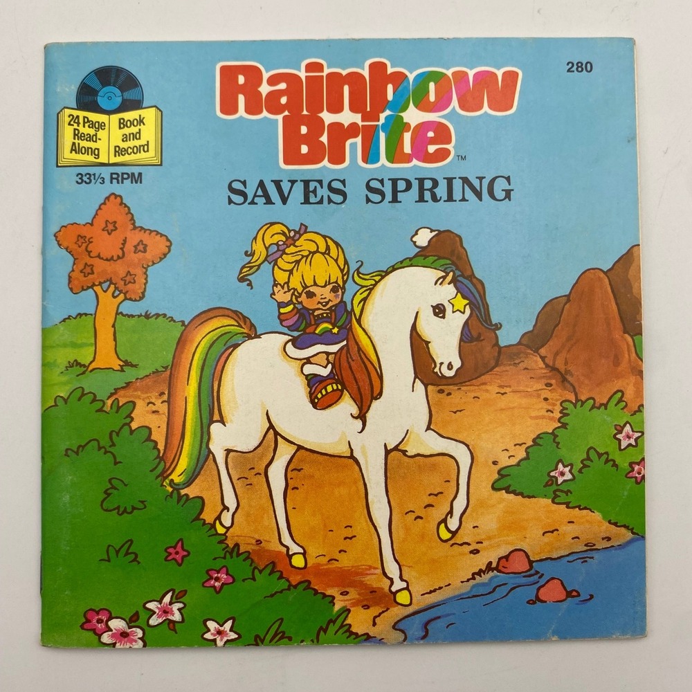 Vintage 1984 Rainbow Brite Saves Spring Read-Along Book and 7" Record 280 33 RPM